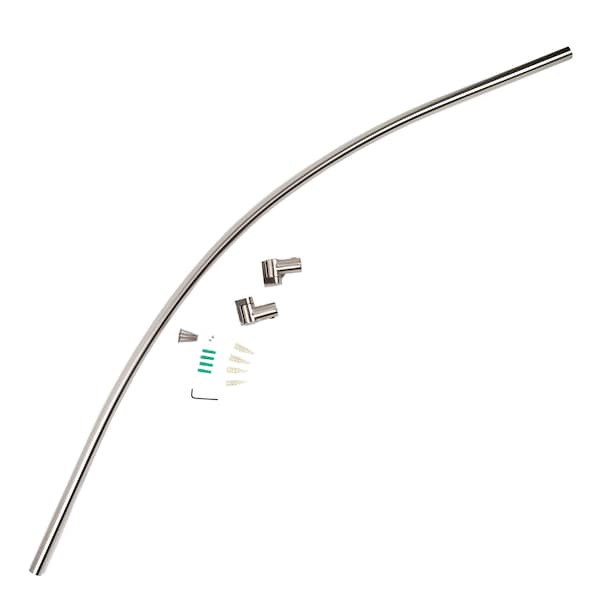 Brushed Nickel Contoured Shower Rod with Bracket
